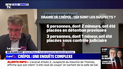Mort de Thomas: "Nous allons faire appel du placement en détention de nos clients", indique Me Alain Fort (avocat d’Ilyès, l'un des suspects du meurtre de l'adolescent)