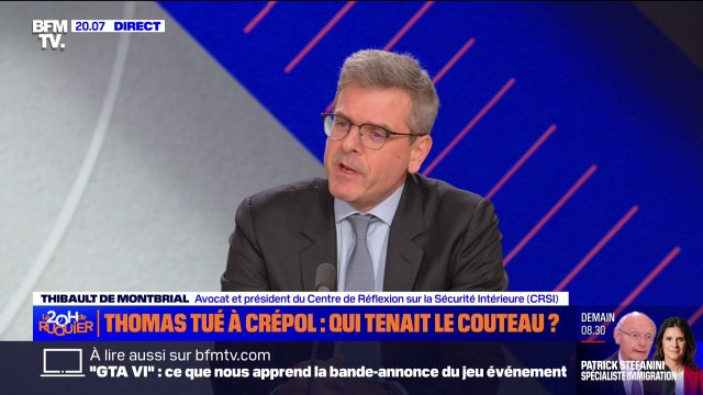 Mort de Thomas: Ce qu'il s'est passe à Crépol, ce sont des choses qui n'arrivaient pas il y a quelques années , pour Thibault de Montbrial (avocat et président du Centre de Réflexion sur la Sécurité Intérieure)