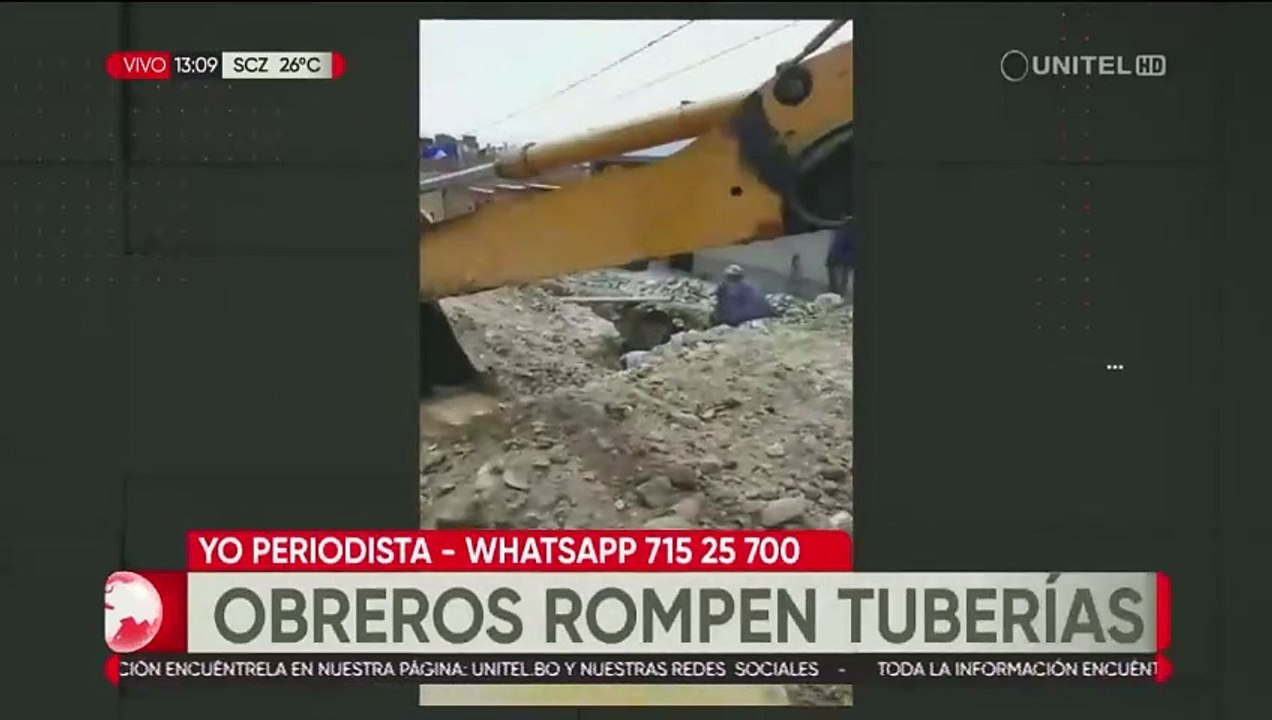 Obreros que cavaban una zanja rompieron una tubería dejando sin agua a la zona