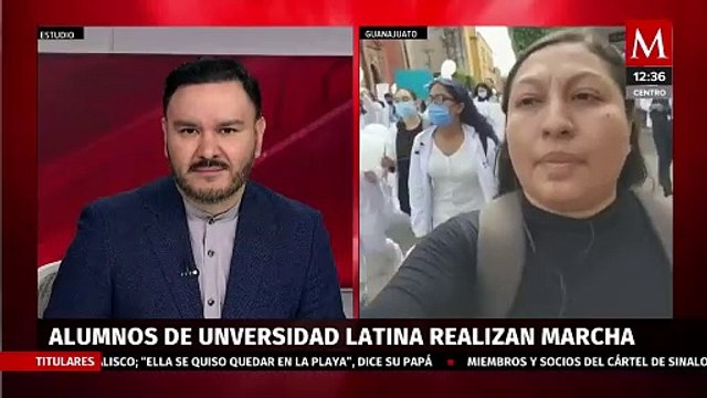 Marchan alumnos de la Universidad Latina en Celaya, exigen justicia por sus compañeros asesinados