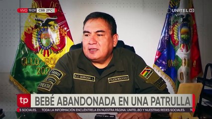 A horas de nacer, una bebé fue abandonada en una patrulla policial estacionada Quillacollo