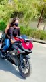 Girl riding yamaha R15 version 3 __ Viral status video for bike lover __ Biker girl of insta _#short