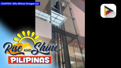 Parte ng elevator glass accessory sa loob ng isang mall sa Davao City, nabasag