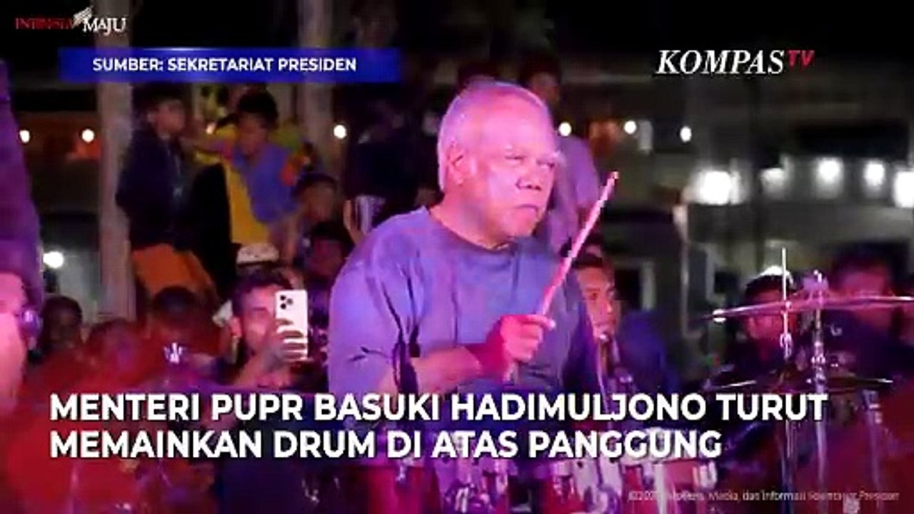 Gaya Menteri PUPR Basuki Main Drum Iringi Jokowi Menari di Kupang