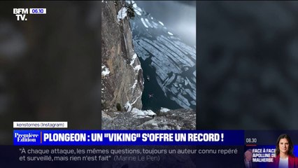 Un Norvégien saute de 40 mètres dans l'eau glacée et s'offre un plongeon record