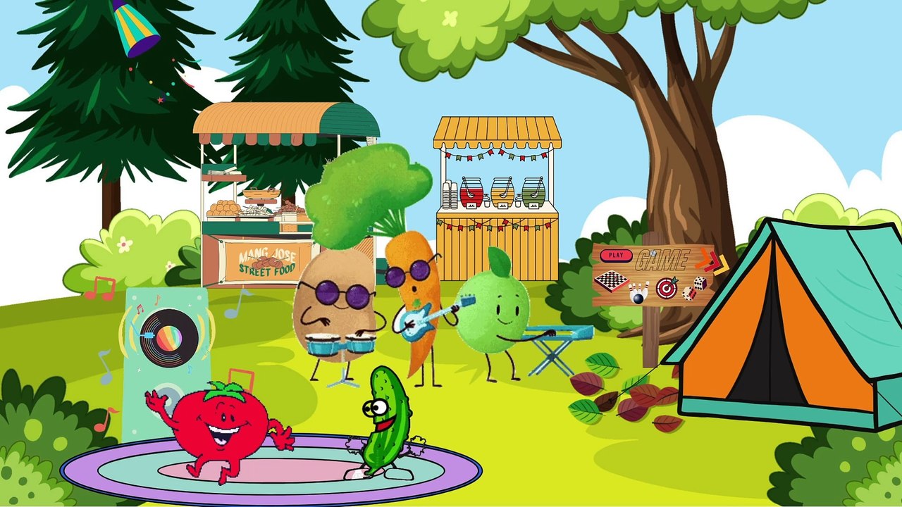 Party of Fruits and Vegetables  - English Story - Story Seedlings
