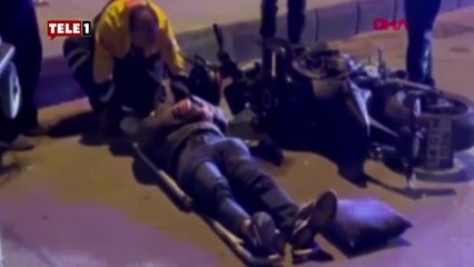Kadıköy'de feci kaza! motosiklet sürücüsü metrelerce sürüklendi