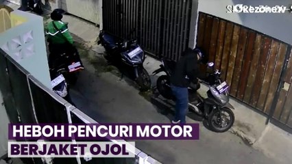 Dikira Menunggu Penumpang, Pencuri Berjaket Ojol Gasak Motor Warga di Matraman