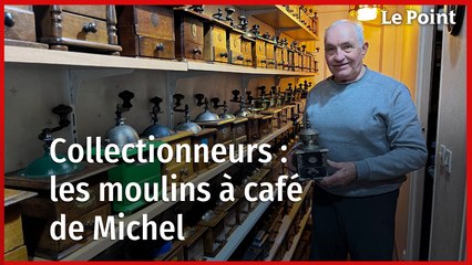 Michel, 82 ans, possède plus de 600 moulins à café