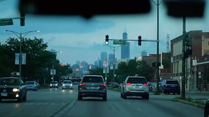 Car Passenger View Traveling On The Chicago Streets.