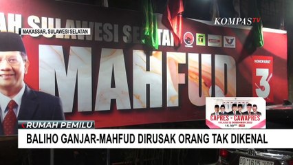 Baliho Ganjar-Mahfud di Makassar Dirusak Orang Tak Dikenal