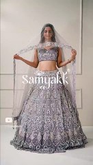 Buy Dusty Lavender Sequins Embroidered Net Exclusive Bridal Lehenga Online | Samyakk