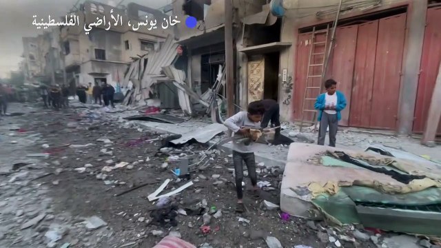 دمار في خان يونس عقب غارة جوية إسرائيلية