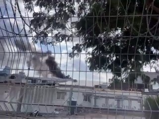 Smoke rises in Ishkol settlement after rockets fired from Gaza