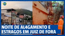 Noite de alagamento e estragos em Juiz de Fora