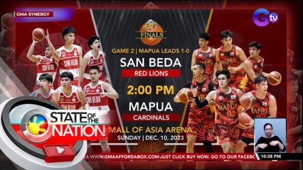 Mapua Cardinals, wagi vs. San Beda Red Lions sa Game 1 ng NCAA Men's Basketball Finals; 68-63 | SONA