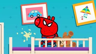 Peppa Pig turns into a Spider Man
