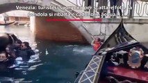 Italie : Regardez les images des ces touristes qui se retrouvent à l'eau à Venise après avoir refuser de suivre les consignes du gondolier qui leur demandait de s'assoir