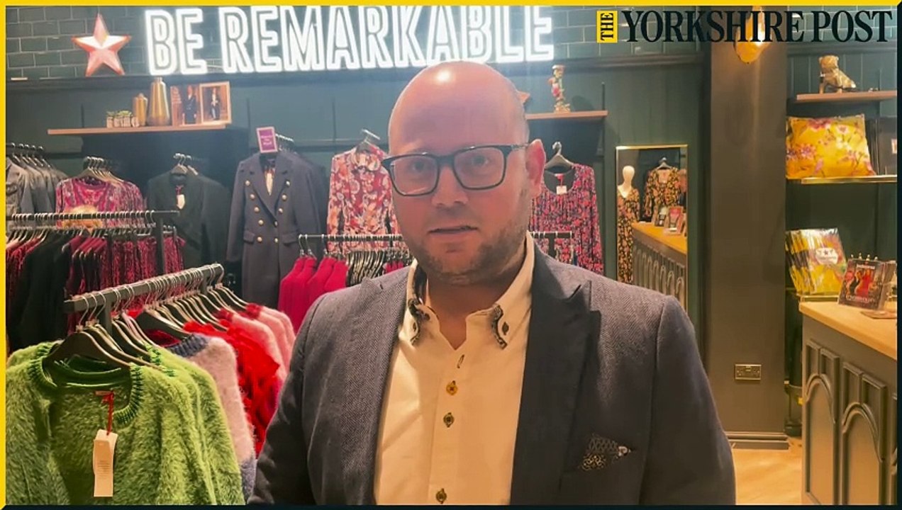New chairman of Joe Browns speaks in new White Rose Shopping Centre store in Leeds