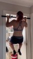 Pull-up Bar Fails While Woman Does Pull-ups at Home