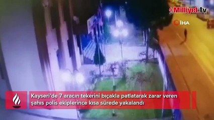 7 aracın lastiğini patlattı! Saldırgandan skandal sözler