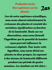 Une expérience scientifique sur les plantes
