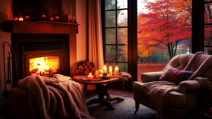 Wooden house in the forest with fireplace and birdsong ☕️