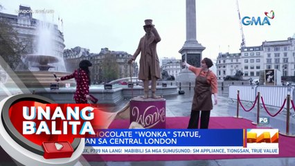 Life-sized chocolate "Wonka" statue, kinaaliwan sa Central London | UB