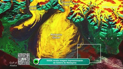 NASA revela imagem impressionante da Geleira de Malaspina