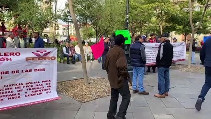 Ex trabajadores de Ferromex se manifiestan para exigir una indemnización justa