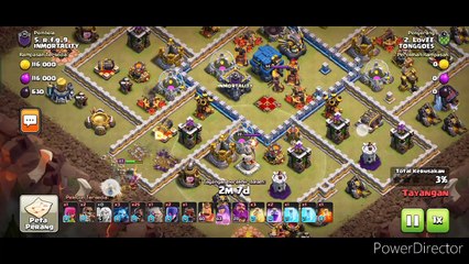 Clash of Clans/ Attack town hall 12 / Queen walk & Hog