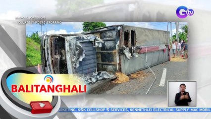 4, sugatan matapos tumagilid at masunog ang isang truck | BT