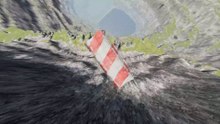 BeamNG.drive | رمي حاجز اسمنتي من قمة الجبل