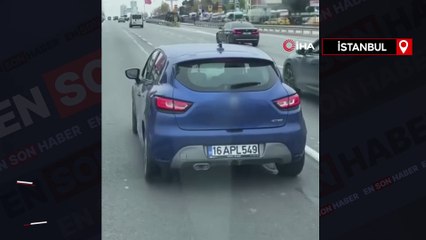 Kartal’da ambulansa yol vermeyen sürücü kameraya yansıdı