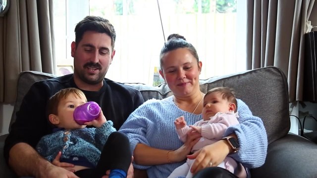 Family who have had a set of IVF triplets - each born two years apart - celebrate their first Christmas together