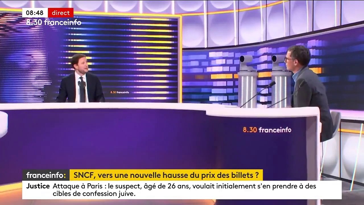 Le ministre des Transports Clément Beaune annonce un "gel des tarifs" sur les trains Ouigo et Intercités pour 2024