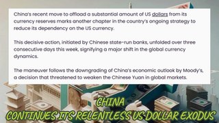 CHINA CONTINUES ITS RELENTLESS US DOLLAR EXODUS