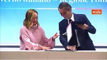 Meloni e Attilio Fontana firmano accordo coesione Lombardia in Fiera a Rho