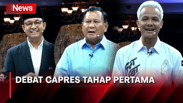 Debat Pertama Capres Diawali Paparan Visi Misi, Anies dan Prabowo Saling Sindir, Ganjar Paling Santuy