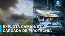 Mueren dos mujeres tras explorar una camioneta cargada de pirotecnia en Michoacán