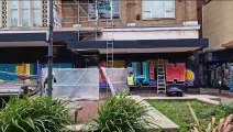 Workers on site at Southsea's former Debenhams