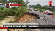 En Veracruz, reportan daños en viviendas por desbordamiento de arroyos