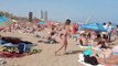Barcelona Beach Walk, Bikini and Sunny Afternoon Hot summer 2023