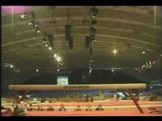 Gymnast misses beam