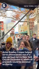 Bradley Cooper Cooks Cheesesteaks for Charity