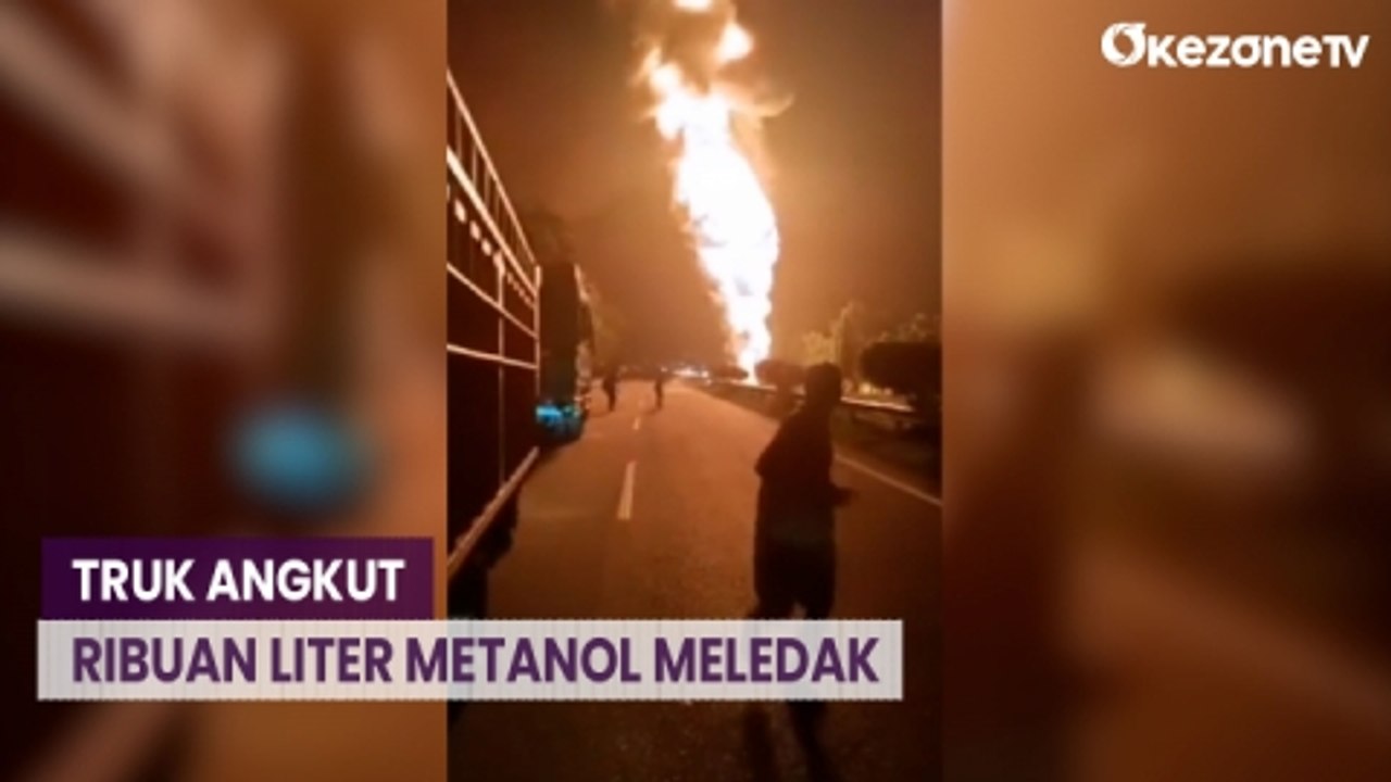 Truk Tangki Angkut 24 Ribu Liter Metanol Meledak di Jalan Tol Jombang