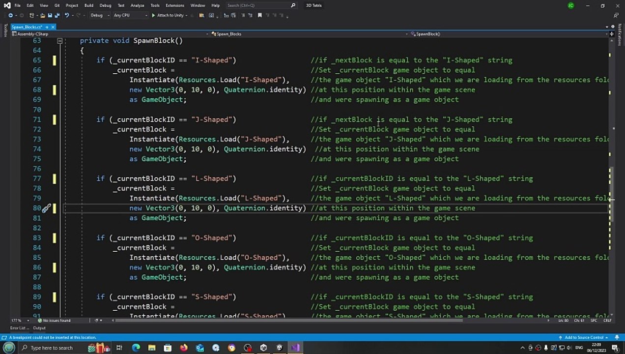 Unity 3D Tetris Clone #19 Spawn Blocks