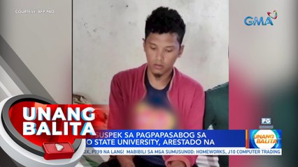 1 sa mga suspek sa pagpapasabog sa MSU, arestado na | UB