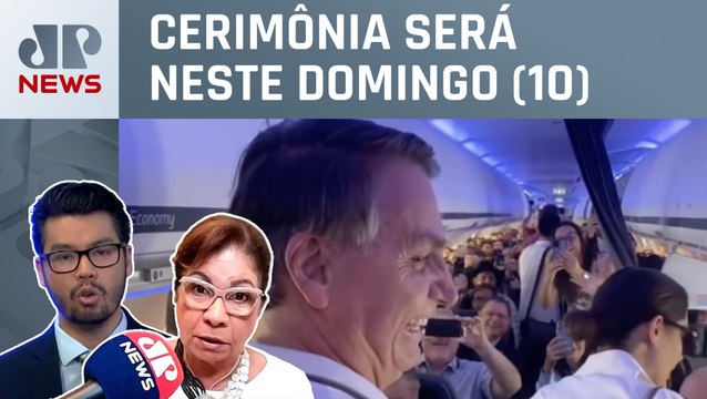 Bolsonaro embarca para posse de Javier Milei na Argentina; Kramer e Kobayashi comentam