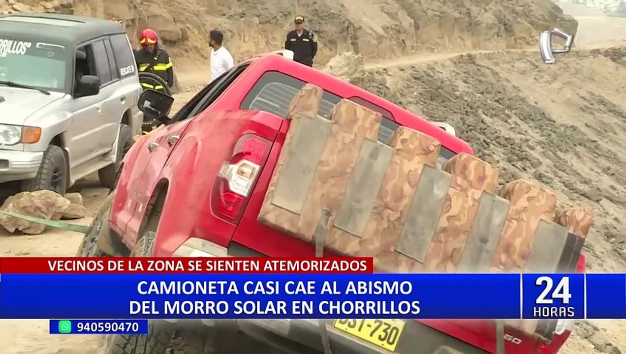 Chorrillos: conductor salva de morir tras quedar al borde de un precipicio en el Morro Solar